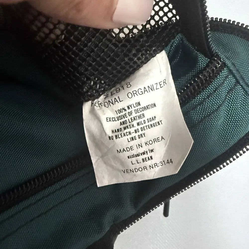 LL Bean Bag Personal Organizer Toiletry Black Green Travel Men Unisex Gorpcore